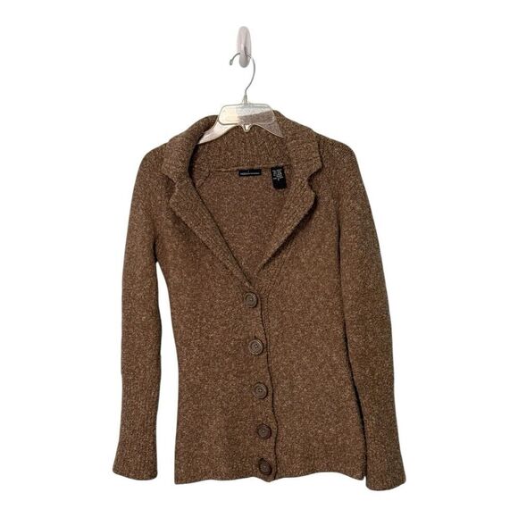 Moda International cardigan sweater brown Size S Wool Blend - Picture 1 of 8